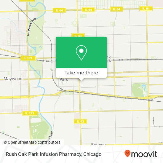 Rush Oak Park Infusion Pharmacy map