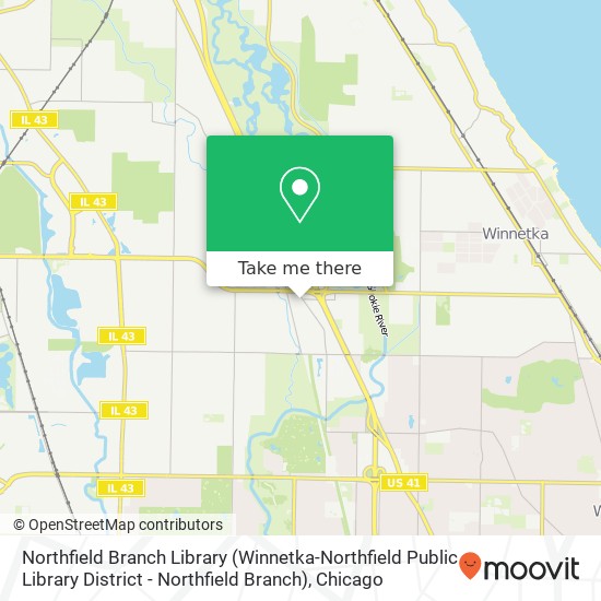 Mapa de Northfield Branch Library (Winnetka-Northfield Public Library District - Northfield Branch)