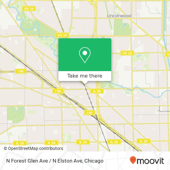 N Forest Glen Ave / N Elston Ave map