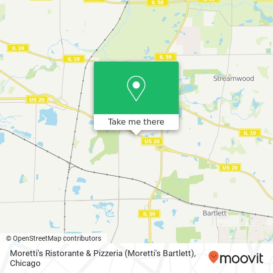 Mapa de Moretti's Ristorante & Pizzeria (Moretti's Bartlett)