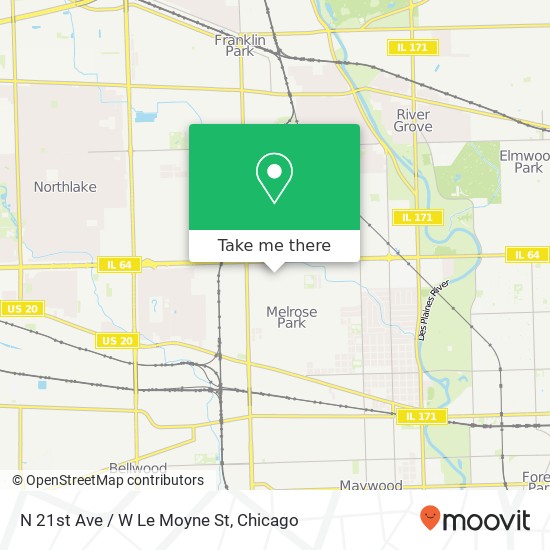 Mapa de N 21st Ave / W Le Moyne St