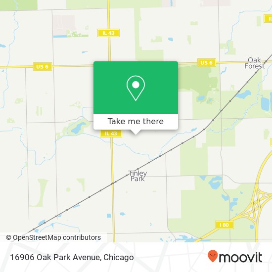 16906 Oak Park Avenue map