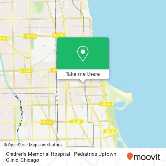 Chidren's Memorial Hospital - Pediatrics Uptown Clinic map