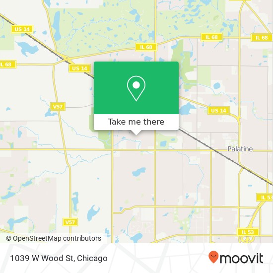 1039 W Wood St map