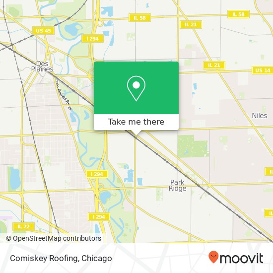 Comiskey Roofing map