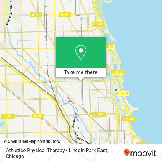 Mapa de Athletico Physical Therapy - Lincoln Park East