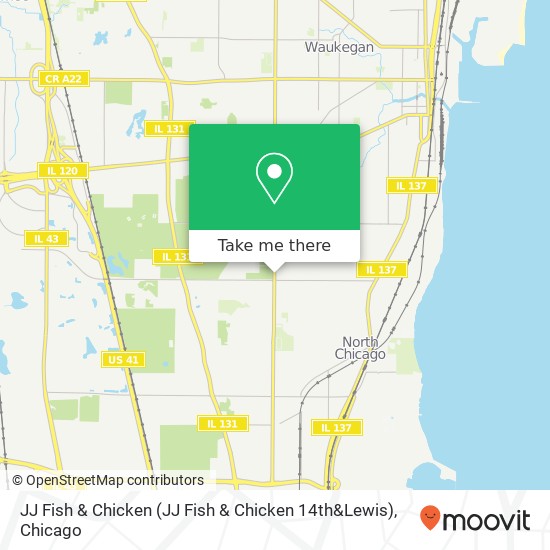 Mapa de JJ Fish & Chicken (JJ Fish & Chicken 14th&Lewis)