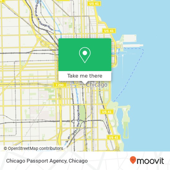 Chicago Passport Agency map