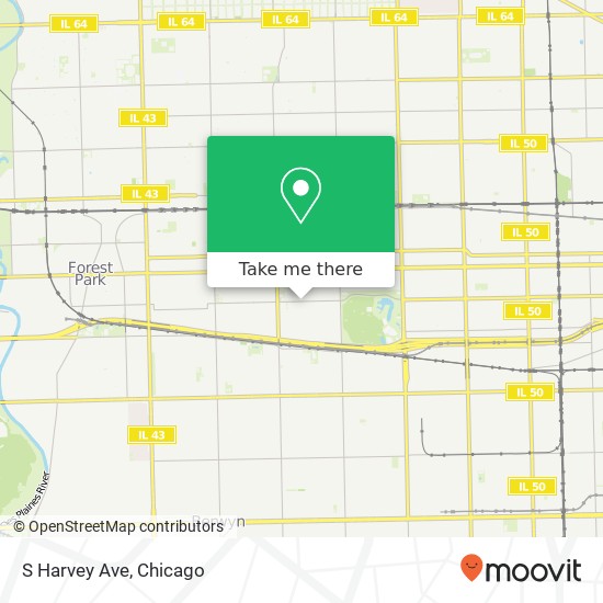 S Harvey Ave map