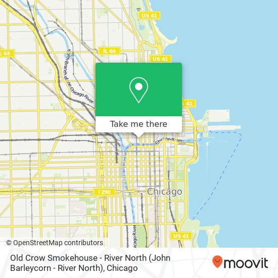 Mapa de Old Crow Smokehouse - River North (John Barleycorn - River North)