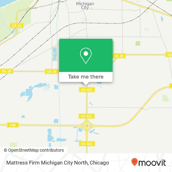 Mapa de Mattress Firm Michigan City North