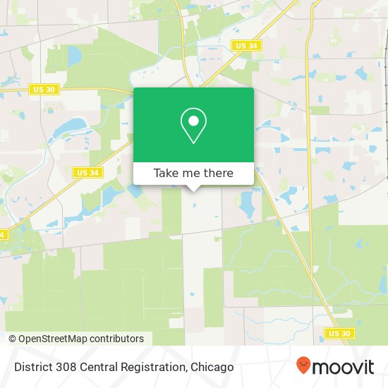 District 308 Central Registration map