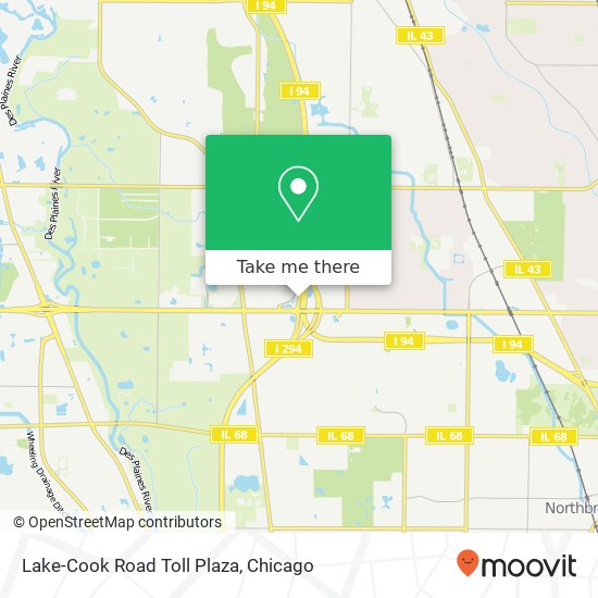 Lake-Cook Road Toll Plaza map