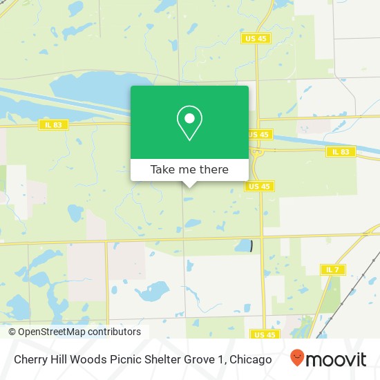 Cherry Hill Woods Picnic Shelter Grove 1 map