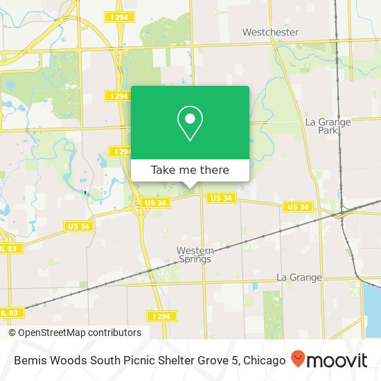 Mapa de Bemis Woods South Picnic Shelter Grove 5