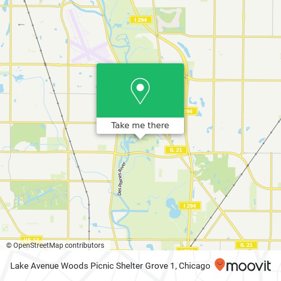 Mapa de Lake Avenue Woods Picnic Shelter Grove 1