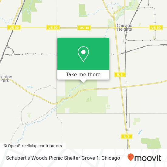 Schubert's Woods Picnic Shelter Grove 1 map