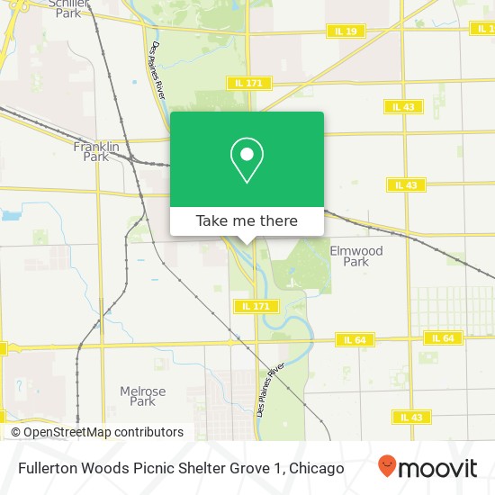 Mapa de Fullerton Woods Picnic Shelter Grove 1