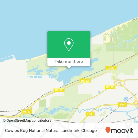 Mapa de Cowles Bog National Natural Landmark