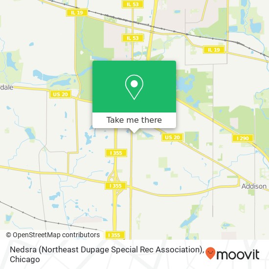 Mapa de Nedsra (Northeast Dupage Special Rec Association)