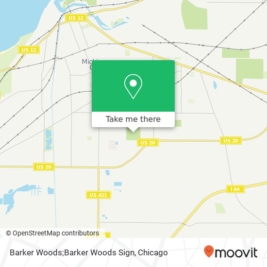Mapa de Barker Woods;Barker Woods Sign
