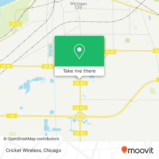 Mapa de Cricket Wireless