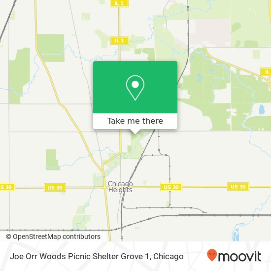 Joe Orr Woods Picnic Shelter Grove 1 map
