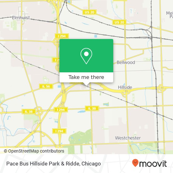 Pace Bus Hillside Park & Ridde map
