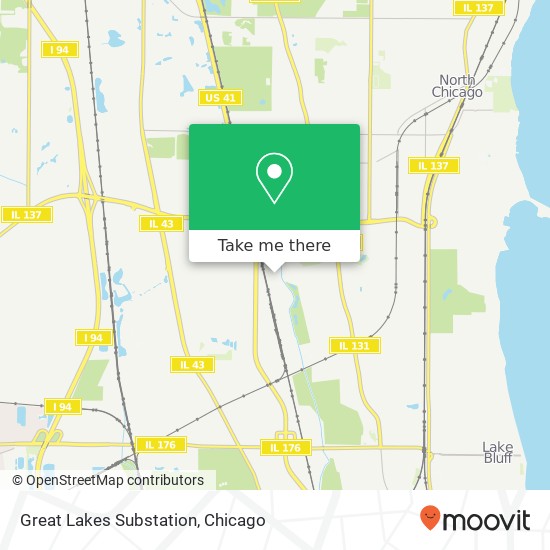 Mapa de Great Lakes Substation