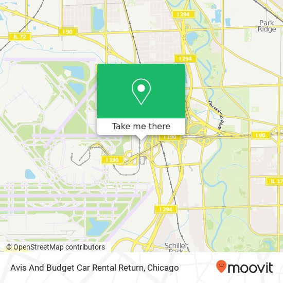 Avis And Budget Car Rental Return map