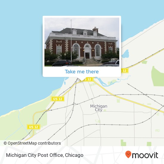 Mapa de Michigan City Post Office