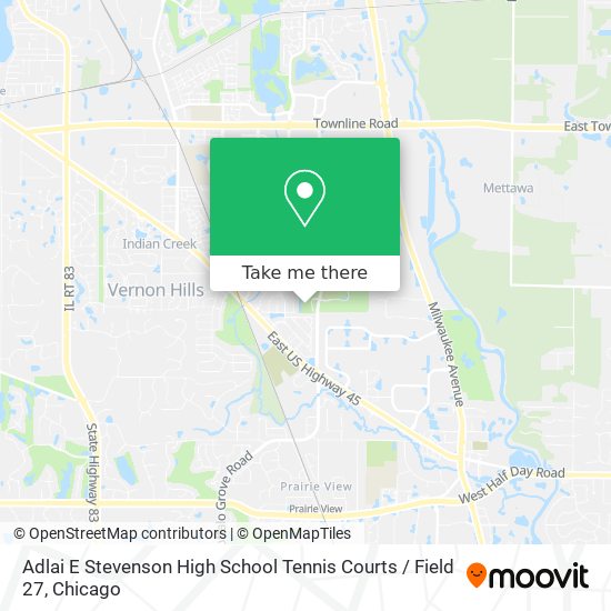 Mapa de Adlai E Stevenson High School Tennis Courts / Field 27