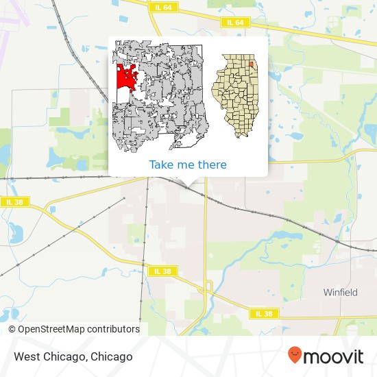 Mapa de West Chicago