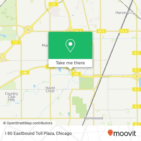 I 80 Eastbound Toll Plaza map