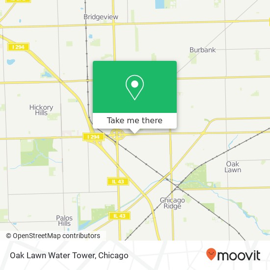 Oak Lawn Water Tower map