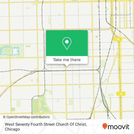 West Seventy Fourth Street Church Of Christ map