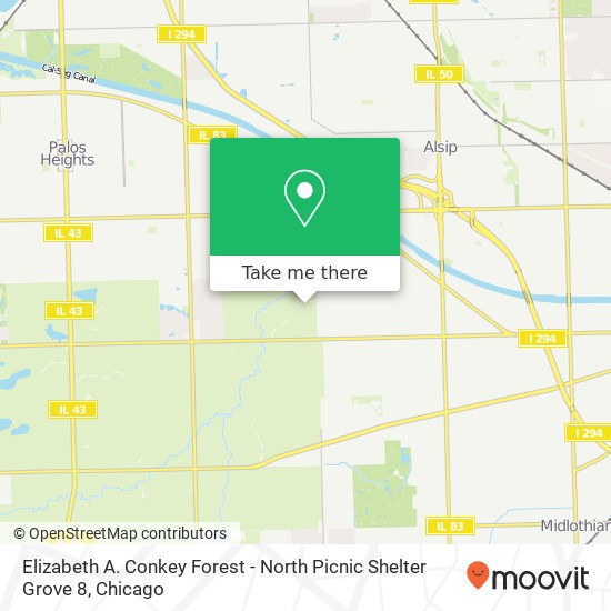 Mapa de Elizabeth A. Conkey Forest - North Picnic Shelter Grove 8