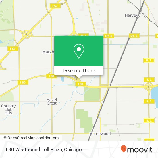 I 80 Westbound Toll Plaza map