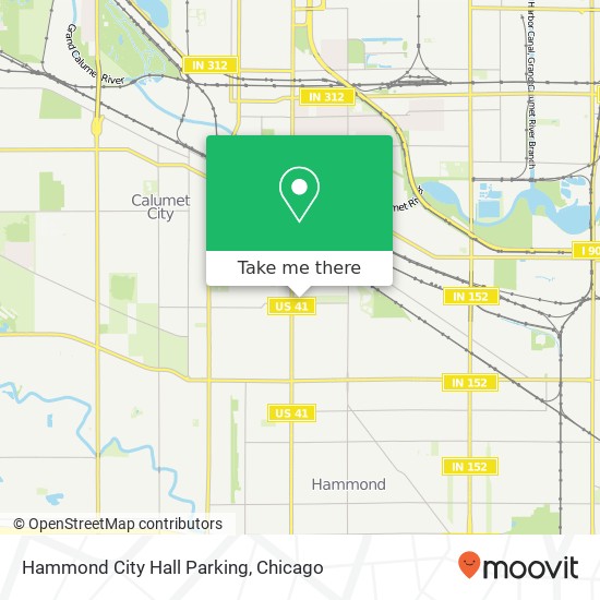 Mapa de Hammond City Hall Parking