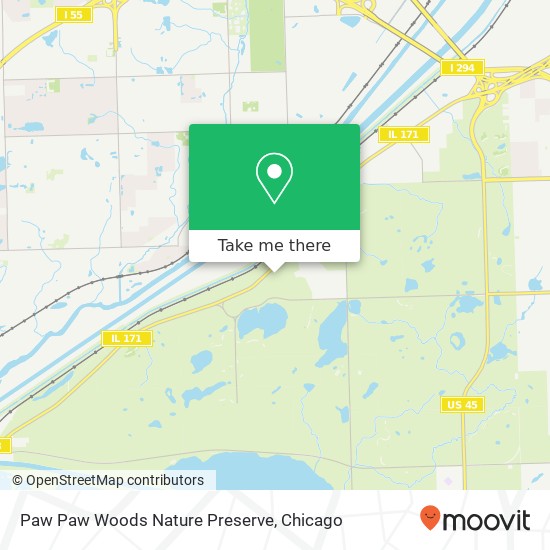 Paw Paw Woods Nature Preserve map