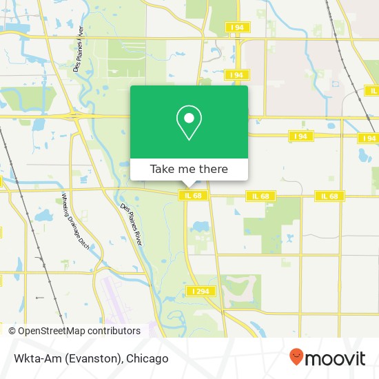Wkta-Am (Evanston) map