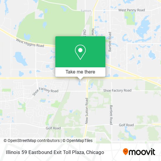 Illinois 59 Eastbound Exit Toll Plaza map
