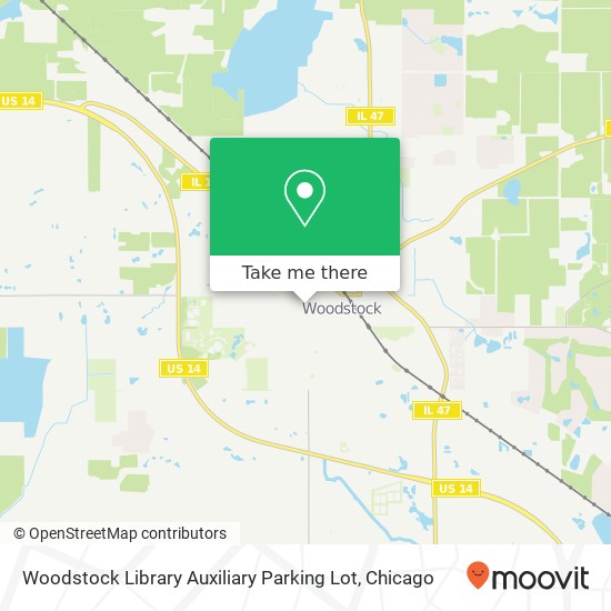 Woodstock Library Auxiliary Parking Lot map