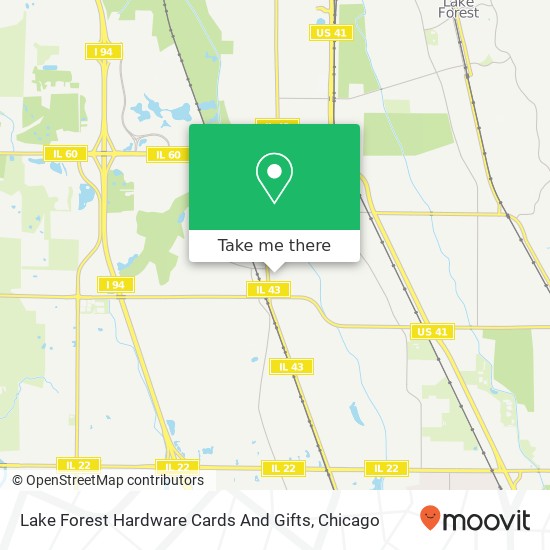 Lake Forest Hardware Cards And Gifts map