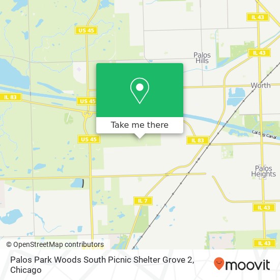 Palos Park Woods South Picnic Shelter Grove 2 map