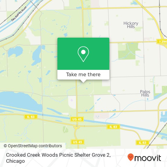 Crooked Creek Woods Picnic Shelter Grove 2 map