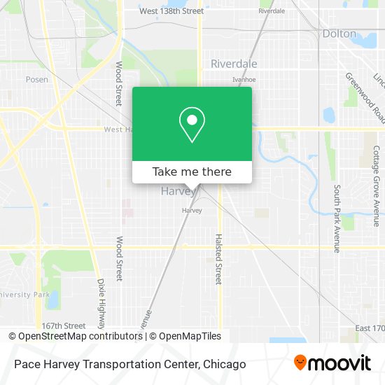 Mapa de Pace Harvey Transportation Center