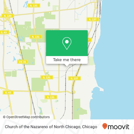 Church of the Nazareno of North Chicago map