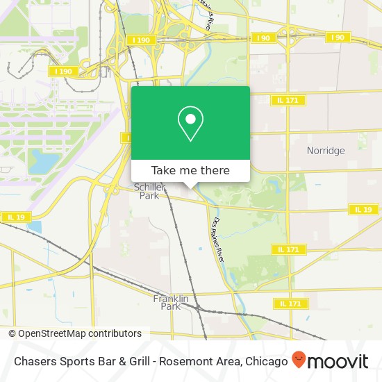Mapa de Chasers Sports Bar & Grill - Rosemont Area