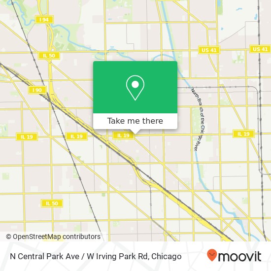 N Central Park Ave / W Irving Park Rd map